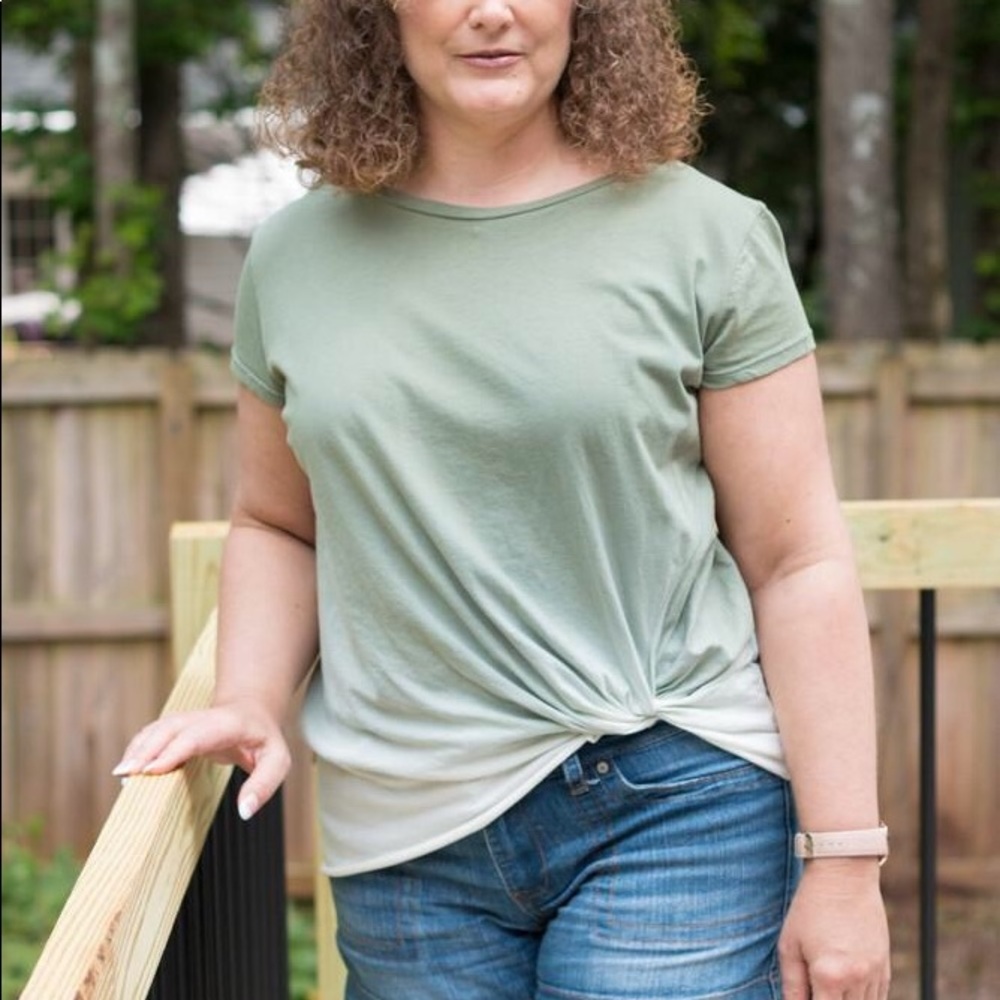 Knitted Up Ombré Top - Olive